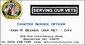 Don Becker - Chapter Service Officer, Disabled American Veterans